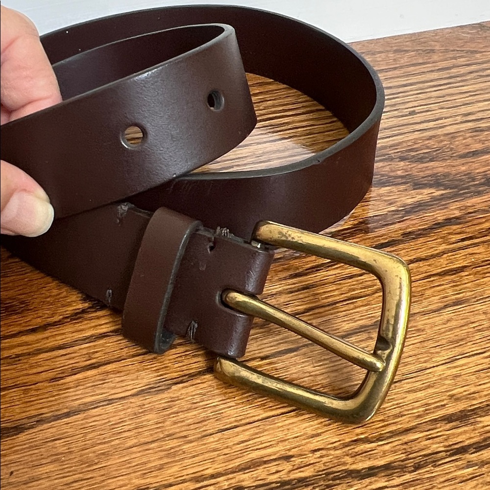 GAP Kids Brown Leather Belt with Brass Buckle